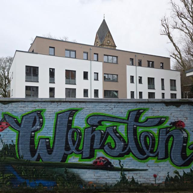 Düsseldorf Wersten Graffiti und Kirche